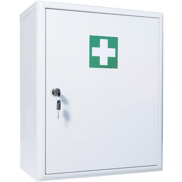Medizinschrank - 48,5 x 40 x 20 cm - Metall (leer), mit 3 Fächern (2 verstellbar)