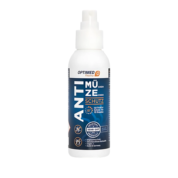 OPTIMED ANTI MÜZE -  MÜcken ZEcken Schutz Spray 100ml – Insektenspray mit Icaridin & Lavendelextrakt – 10h Schutz vor Zecken, Mücken, Moskitos – DEET-frei, vegan, ohne künstliche Duftstoffe