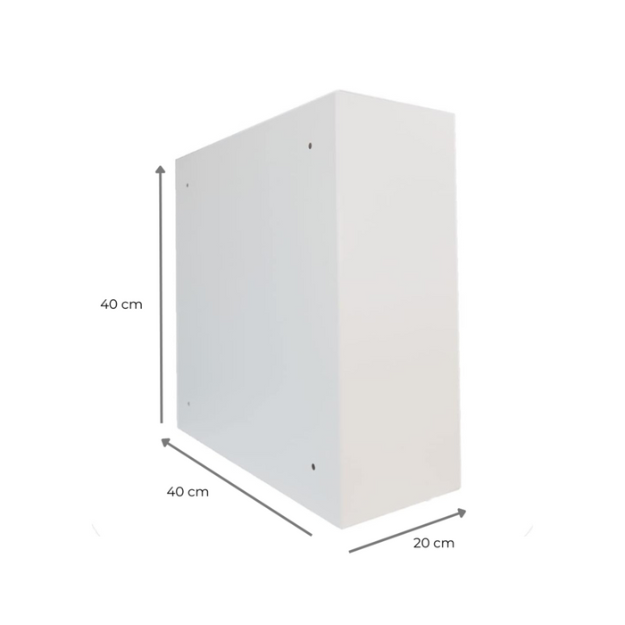 Universal AED-Metallschrank mit Sichtfenster für Defibrillator mit den Maßen 40x40x20 cm