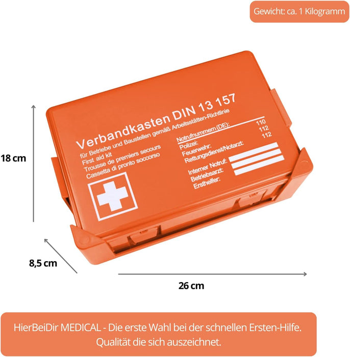 Restposten - Betriebsverbandskasten DIN 13157:2021 verkürztes MHD bis 10/2027