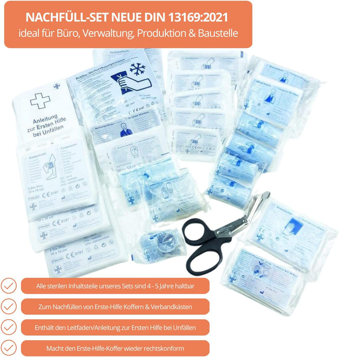 Nachfüllset DIN 13169:2021 für Erste-Hilfe Koffer & Verbandkaste