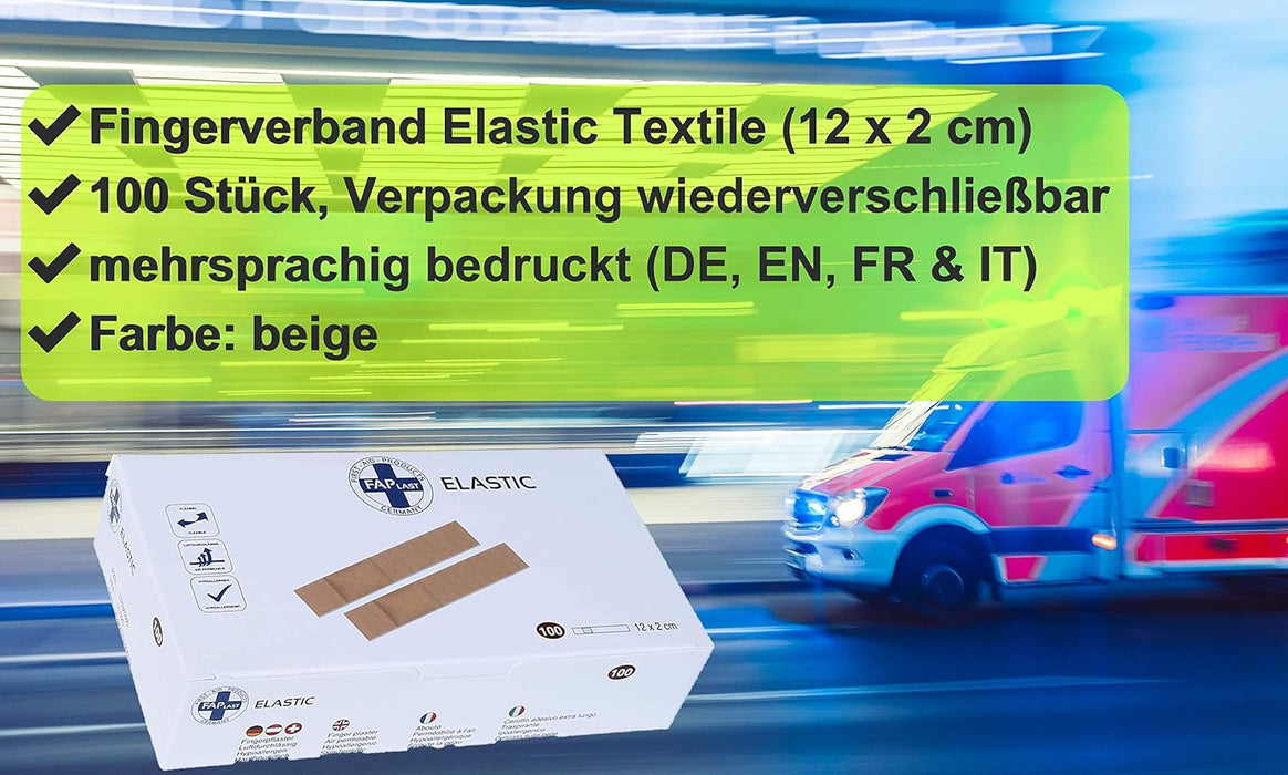 HierBeiDir Fingerpflaster - 100 Stück, Wundpflaster 12x2cm