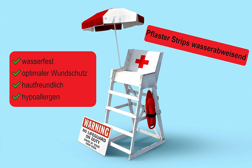 Pflaster Strips Classic, wasserfest - 100 Stück, 2,5x7,2 cm